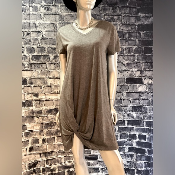 Gray Midi Lounge T Shirt Dress - Picture 3 of 7